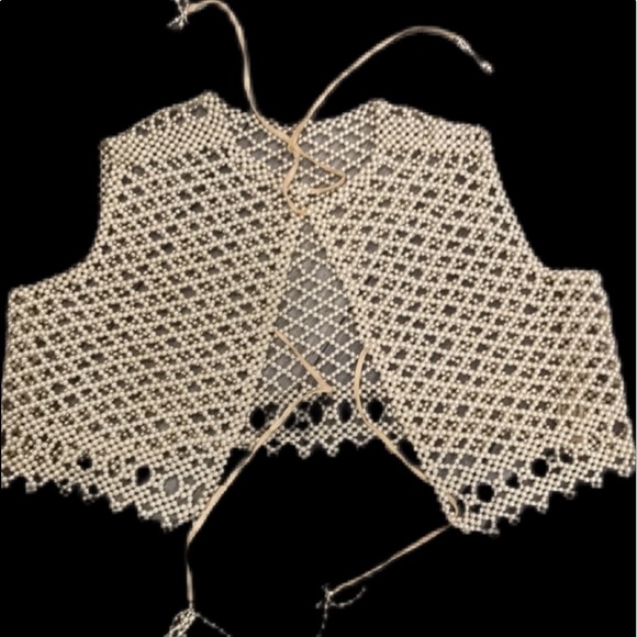 Vintage Jackets & Blazers - Vintage Baar and Beards Pearl Crop Vest